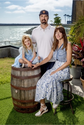 Parents with daughter at the beach