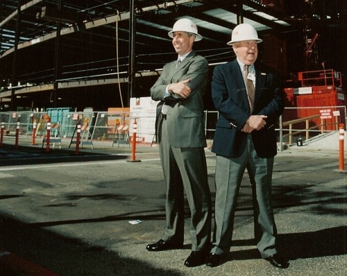 George Graham and Craig Leach in hard hats